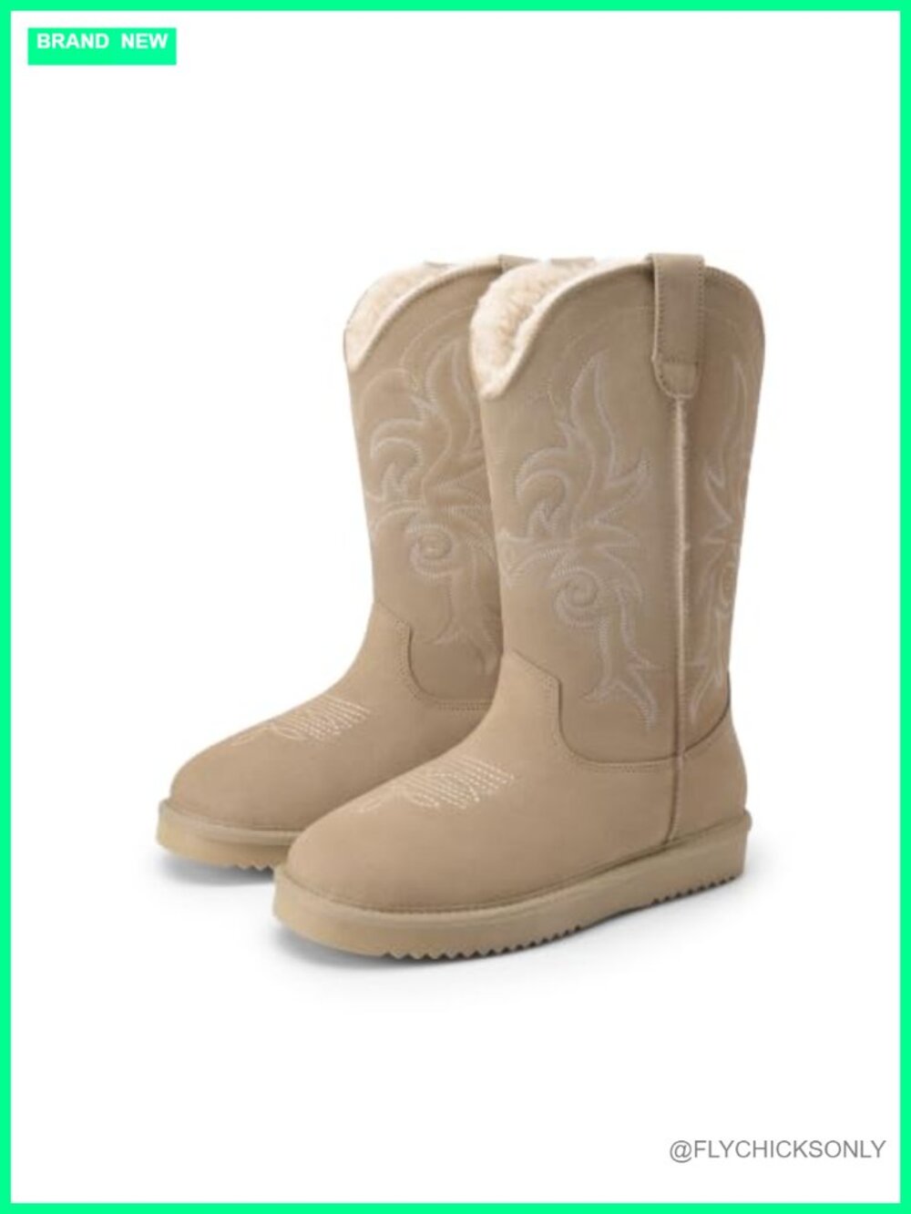 DREAM PAIRS Cowboy Boots Suede Water-Resistant Knee High Winter Snow Boots